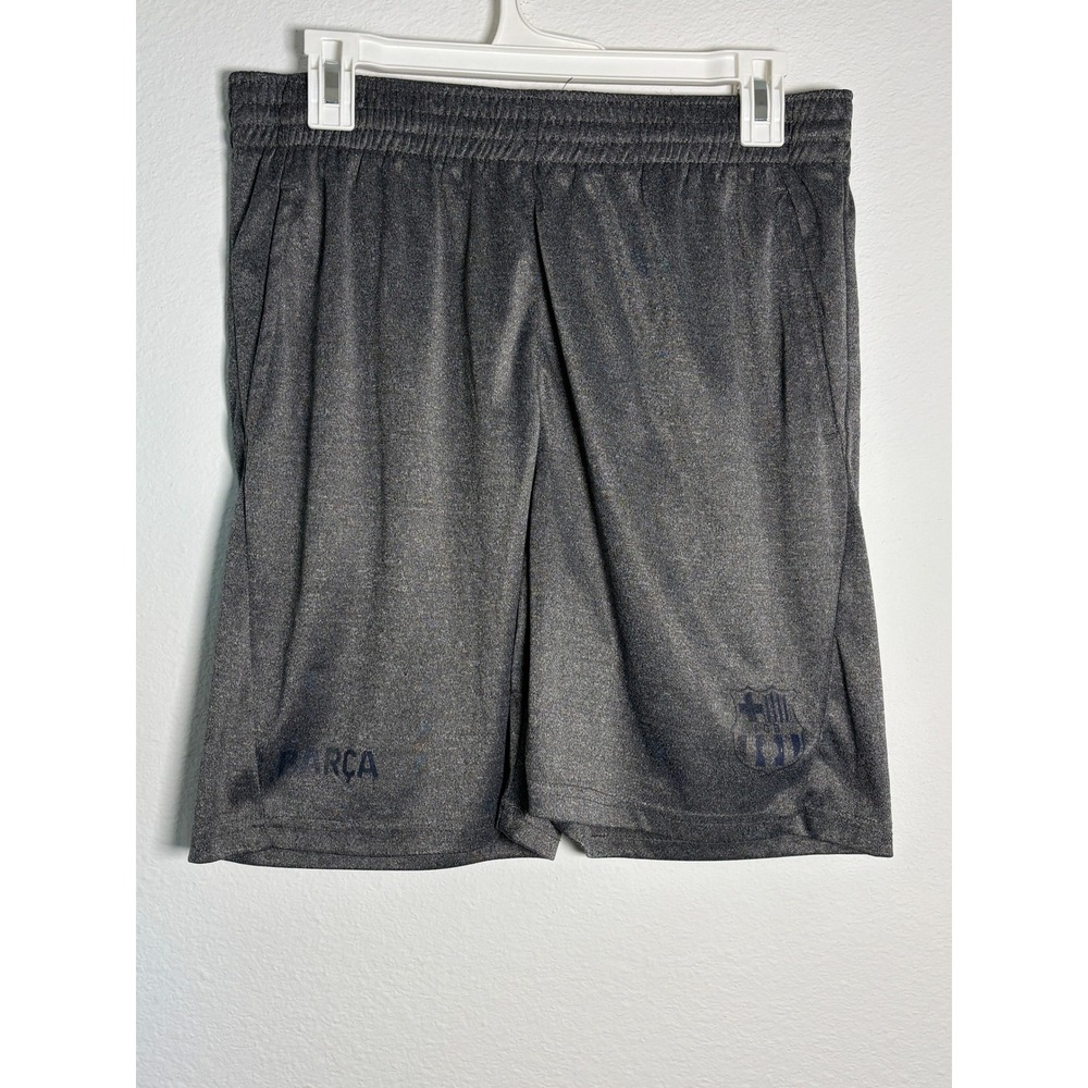 FC Barcelona Barca Mens Soccer Shorts Gray Heather Athletic Training‎ Size M